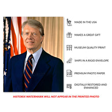 Cargar imagen en el visor de la galería, Digitally Restored and Enhanced James Carter 39th President of the United States Official Portrait Photo Print Poster