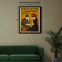 Load image into Gallery viewer, Digitally Restored and Enhanced 1900 Absinthe Pernot French Cafe Advertising Poster - Art Nouveau Era - Belle Epoque Art - Archival Reproduction