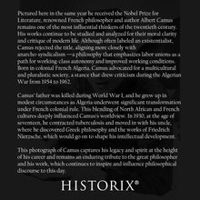 Cargar imagen en el visor de la galería, Digitally Restored and Enhanced 1957 Albert Camus Photo Print - Vintage Portrait Photo of Nobel Prize Winner Albert Camus Poster