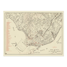 Load image into Gallery viewer, Digitally Restored and Enhanced 1941 Rio de Janeiro Map Print - Vintage Map of Rio de Janeiro Brazil Poster - Central Area Map of Rio de Janeiro Wall Art