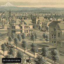 Load image into Gallery viewer, Digitally Restored and Enhanced 1888 Portland Oregon Map Print - Vintage Bird's Eye View of Portland Oregon The Metropolis of The Pacific Northwest Poster