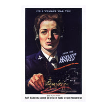 Cargar imagen en el visor de la galería, Digitally Restored and Enhanced 1942 Join the WAVES Navy WWII Women Recruiting Poster - World War II Military Propaganda - Archival Reproduction