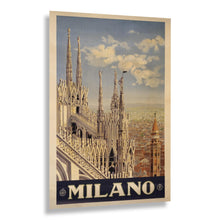 Load image into Gallery viewer, Digitally Restored and Enhanced 1920 Milano Milan Italy Gothic Cathedral Travel Poster - European Tourism Art - Archival Reproduction