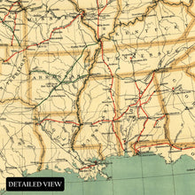 Cargar imagen en el visor de la galería, Digitally Restored and Enhanced 1892 United States Land Grant Railroad Map - Western Expansion Cartography - Gilded Age Transportation - Historical Document