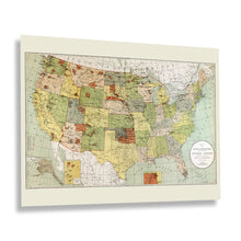 Load image into Gallery viewer, Digitally Restored and Enhanced 1892 Indian Reservations Map Poster - Old Map of Indian Reservations Within the Limits of the United States Wall Art Print