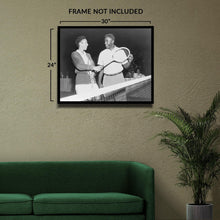 Cargar imagen en el visor de la galería, Digitally Restored and Enhanced 1951 Althea Gibson Photo Print - Vintage Photo of Tennis Player Althea Gibson with Baseball Player Jackie Robinson Poster