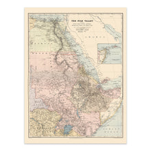 Load image into Gallery viewer, Digitally Restored and Enhanced 1910 The Nile Valley Map Print - Nile Valley Map Including Egypt Nubia Uganda Abyssinia British East Africa & Somali Land