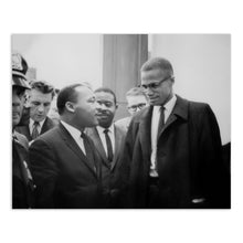 Load image into Gallery viewer, Digitally Restored and Enhanced 1964 Martin Luther King & Malcolm X Photo Print - Vintage Photo of Malcolm X and Martin Luther King Jr Poster Wall Art