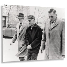 Cargar imagen en el visor de la galería, Digitally Restored and Enhanced 1957 Ed Gein Photo Print - Vintage Photo of Criminal Ed Gein The Butcher of Plainfield Handcuffed in Wisconsin Poster