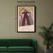 Cargar imagen en el visor de la galería, Digitally Restored and Enhanced 1938 East Side West Side New York Photography Exhibition WPA Federal Art Project Poster - Depression Era Art Deco - Archival Reproduction