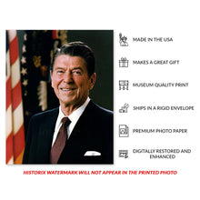 Cargar imagen en el visor de la galería, Digitally Restored and Enhanced Ronald Reagan 40th President of the United States Official Portrait Photo Print Poster