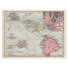 Load image into Gallery viewer, Digitally Restored and Enhanced 1912 Map of Hawaii Poster Print - Vintage Hawaii Island Map - Old Hawaii Wall Map Poster - History Map of Hawaii Wall Art