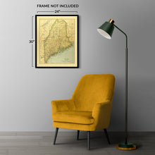 Load image into Gallery viewer, Digitally Restored and Enhanced 1897 Maine Map Poster - Vintage Map of Maine Poster - State of Maine Map History - Historic Map of Maine Wall Art Print