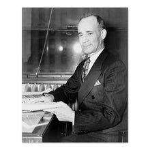 Load image into Gallery viewer, Digitally Restored and Enhanced 1937 Napoleon Hill Poster Photo - Old Portrait Photo of Napoleon Hill Holding His Book Think and Grow Rich Wall Art Print