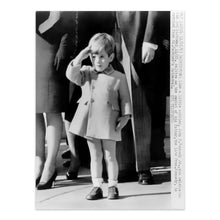 Load image into Gallery viewer, Digitally Restored and Enhanced 1963 John F Kennedy Jr Photo Print - Vintage Photo of John F Kennedy Jr Saluting - Old Photo of JFK Jr Wall Art Print