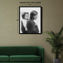 Cargar imagen en el visor de la galería, Digitally Restored and Enhanced 1901 Native American Woman Photo Print - Vintage Portrait Photo of Native American Woman with Baby on Back Wall Art Poster