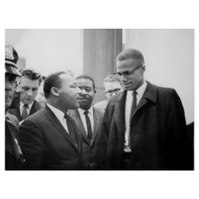 Load image into Gallery viewer, Digitally Restored and Enhanced 1964 Martin Luther King & Malcolm X Photo Print - Vintage Photo of Malcolm X and Martin Luther King Jr Poster Wall Art