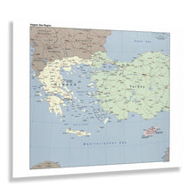 Load image into Gallery viewer, Digitally Restored and Enhanced 2006 Aegean Sea Region Map Poster - Print Map of The Aegean Sea Region - Aegean Sea Region Map of The Mediterranean Sea Wall Art