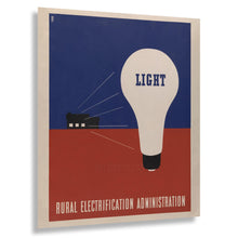 Cargar imagen en el visor de la galería, Digitally Restored and Enhanced 1937 Rural Electrification Administration Light Poster - New Deal WPA Federal Art Project - Art Deco - Archival Reproduction