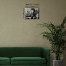 Load image into Gallery viewer, Digitally Restored and Enhanced 1943 Woody Guthrie Photo Print - Vintage Portrait Photo of Woody Guthrie Playing Guitar - Woody Guthrie Old Poster Photo