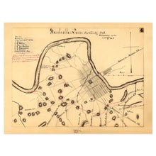 Cargar imagen en el visor de la galería, Digitally Restored and Enhanced 1863 Nashville Tennessee and Vicinity Map Print - Vintage Map of Nashville TN Poster - Tennessee Map Wall Art