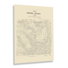 Cargar imagen en el visor de la galería, Digitally Restored and Enhanced 1879 Denton County Texas Map Print - History Map of the County of Denton Texas Wall Art - Vintage Texas Map Poster