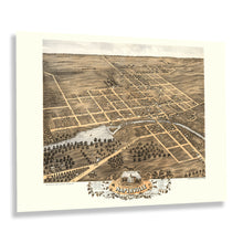 Load image into Gallery viewer, Digitally Restored and Enhanced 1869 Naperville Illinois Map Poster - Old Bird's Eye View of Naperville IL - Naperville Dupage County Illinois Wall Art