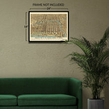 Load image into Gallery viewer, Digitally Restored and Enhanced 1898 Chicago Business District Map Print - Bird's Eye View of Chicago Poster - Business District of Chicago Map Wall Art