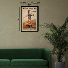 Load image into Gallery viewer, Digitally Restored and Enhanced 1918 Victory Garden Liberty Sowing Seeds WWI Poster - World War I Home Front Propaganda - Archival Reproduction