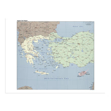 Load image into Gallery viewer, Digitally Restored and Enhanced 2006 Aegean Sea Region Map Poster - Print Map of The Aegean Sea Region - Aegean Sea Region Map of The Mediterranean Sea Wall Art