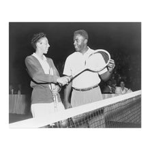 Cargar imagen en el visor de la galería, Digitally Restored and Enhanced 1951 Althea Gibson Photo Print - Vintage Photo of Tennis Player Althea Gibson with Baseball Player Jackie Robinson Poster