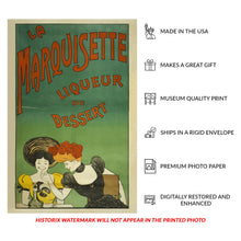Load image into Gallery viewer, Digitally Restored and Enhanced 1903 La Marquisette Liqueur French Advertising Poster - Art Nouveau Era - Belle Epoque Art - Archival Reproduction