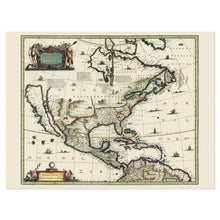 Cargar imagen en el visor de la galería, Digitally Restored and Enhanced 1652 North America Map Poster - Old Map Print of America Septentrionalis - Vintage Map of North America Wall Art Print