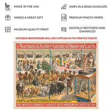 Cargar imagen en el visor de la galería, Digitally Restored and Enhanced 1895 Barnum & Bailey Circus Poster - Ethnological Congress World Cultures Exhibition - Gilded Age - Archival Print