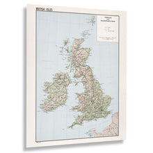 Load image into Gallery viewer, Digitally Restored and Enhanced 1961 British Isles Map Poster - Vintage Map of British Isles Terrain & Transportation - Old Map of British Isles Wall Art
