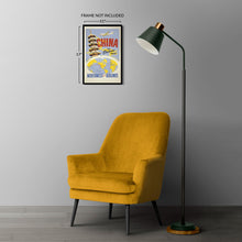 Load image into Gallery viewer, Digitally Restored and Enhanced 1950 China Northwest Orient Airlines Travel Poster - Overland Route Pagoda Map - Mid-Century Transpacific - Archival Print