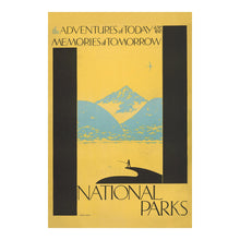 Load image into Gallery viewer, Digitally Restored and Enhanced 1930 Adventures of Today Memories Tomorrow National Parks Poster - Vintage Conservation Tourism Art - Archival Reproduction