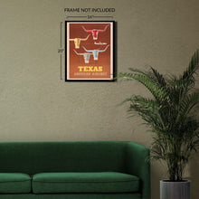 Cargar imagen en el visor de la galería, Digitally Restored and Enhanced 1953 Texas American Airlines Travel Poster - Longhorn Cattle - Golden Age Aviation - Museum-Quality Print