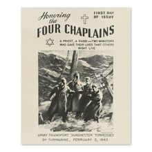 Load image into Gallery viewer, Digitally Restored and Enhanced 1948 Honoring The Four Chaplains Photo Print - Vintage Photo of The Four Chaplains as SS Dorchester Sinks Poster Wall Art