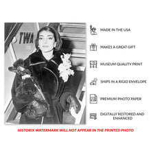 Cargar imagen en el visor de la galería, Digitally Restored and Enhanced 1958 Maria Callas Photo Print - Vintage Photo of Bel Canto Opera Singer Maria Callas Portrait Poster