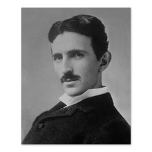 Load image into Gallery viewer, Digitally Restored and Enhanced 1900 Nicola Tesla Photo Print - Vintage Portrait Photo of Nicola Tesla - Old Photo of Inventor Nicola Tesla Poster Wall Art