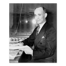 Load image into Gallery viewer, Digitally Restored and Enhanced 1937 Napoleon Hill Poster Photo - Old Portrait Photo of Napoleon Hill Holding His Book Think and Grow Rich Wall Art Print