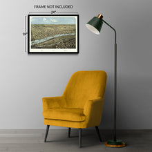 Load image into Gallery viewer, Digitally Restored and Enhanced 1867 East Saginaw Michigan Map Poster - Bird's Eye view of East Saginaw Michigan - Vintage Map of Michigan Wall Art Print