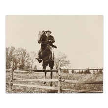 Load image into Gallery viewer, Digitally Restored and Enhanced 1902 Theodore Roosevelt Photo Print - Old Photo of Theodore Roosevelt Horseback Jumping - Vintage Teddy Roosevelt Poster