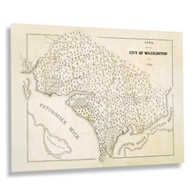 Cargar imagen en el visor de la galería, Digitally Restored and Enhanced 1792 Washington DC Map Print - Vintage Map of Washington City District of Columbia - Old Washington DC Wall Art Map Poster