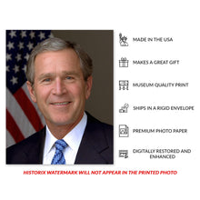 Cargar imagen en el visor de la galería, Digitally Restored and Enhanced George W Bush 43rd President of the United States Official Portrait Photo Print Poster