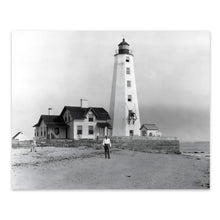 Load image into Gallery viewer, Digitally Restored and Enhanced 1940 Lynde Point Lighthouse Photo Print - Vintage Photo of Lynde Lighthouse Old Saybrook Town Connecticut Poster Wall Art
