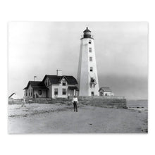 Load image into Gallery viewer, Digitally Restored and Enhanced 1940 Lynde Point Lighthouse Photo Print - Vintage Photo of Lynde Lighthouse Old Saybrook Town Connecticut Poster Wall Art