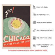 Load image into Gallery viewer, 1933 Century of Progress Chicago World's Fair Poster - Vintage Art Deco Exposition - Depression Era Tourism Art - Archival Reproduction