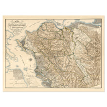 Load image into Gallery viewer, Digitally Restored and Enhanced 1894 Alameda & Contra Costa Map Print - Old Map of Alameda and Contra Costa County San Francisco California Wall Art Poster